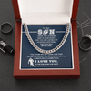Cuban Link Necklace - My Football Son, Achieve Anything, To the End Zone - Athlete's Gift Shop