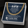 Cuban Link Necklace - My Football Son, Achieve Anything, To the End Zone - Athlete's Gift Shop