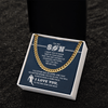 Cuban Link Necklace - My Football Son, Achieve Anything, To the End Zone - Athlete's Gift Shop