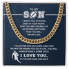 Cuban Link Necklace - My Football Son, Achieve Anything, To the End Zone - Athlete's Gift Shop