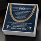 Cuban Link Necklace - My Soccer Son, Biggest Fan, From Mom - Athlete's Gift Shop