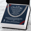 Cuban Link Necklace - To My Baseball Grandson, 1 Fan, Love Grandfather - Athlete's Gift Shop