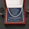 Cuban Link Necklace - To My Baseball Grandson, 1 Fan, Love Grandfather - Athlete's Gift Shop
