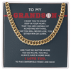 Cuban Link Necklace - To My Baseball Grandson, Achieve Anything, Always Home Base - Athlete's Gift Shop