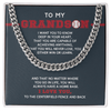Cuban Link Necklace - To My Baseball Grandson, Achieve Anything, Always Home Base - Athlete's Gift Shop