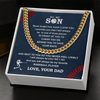 Cuban Link Necklace - To My Baseball Son, 1 Fan, Love Dad - Athlete's Gift Shop