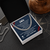 Cuban Link Necklace - To My Baseball Son, 1 Fan, Love Dad - Athlete's Gift Shop