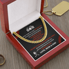 Cuban Link Necklace - To My Baseball Son, 1 Fan, Love Mom & Dad - Athlete's Gift Shop