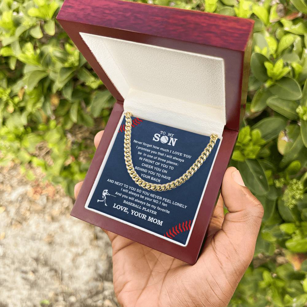 Cuban Link Necklace - To My Baseball Son - Athlete's Gift Shop