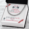 Cuban Link Necklace - To My Baseball Son, Centerfield And Back - Athlete's Gift Shop