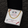 Cuban Link Necklace - To My Baseball Son, Centerfield And Back - Athlete's Gift Shop