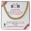 Cuban Link Necklace - To My Baseball Son, Centerfield And Back - Athlete's Gift Shop