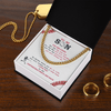 Cuban Link Necklace - To My Baseball Son, Centerfield And Back - Athlete's Gift Shop