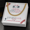 Cuban Link Necklace - To My Baseball Son, Centerfield And Back - Athlete's Gift Shop