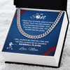 Cuban Link Necklace - To My Baseball Son, Win or Learn, Love Mom - Athlete's Gift Shop