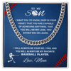 Cuban Link Necklace - To My Baseball Son, Win or Learn, Love Mom - Athlete's Gift Shop