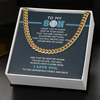 Cuban Link Necklace - To My Baseball Son, You are Capable (in Teal) - Athlete's Gift Shop