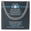 Cuban Link Necklace - To My Baseball Son, You are Capable (in Teal) - Athlete's Gift Shop