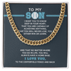 Cuban Link Necklace - To My Baseball Son, You are Capable (in Teal) - Athlete's Gift Shop