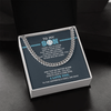 Cuban Link Necklace - To My Baseball Son, You are Capable (in Teal) - Athlete's Gift Shop