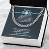Cuban Link Necklace - To My Baseball Son, You are Capable (in Teal) - Athlete's Gift Shop