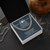 Cuban Link Necklace - To My Baseball Son, You are Capable (in Teal) - Athlete's Gift Shop