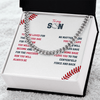 Cuban Link Necklace - To My Baseball Son, You are Loved, Always Home Base - Athlete's Gift Shop