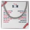 Cuban Link Necklace - To My Baseball Son, You are Loved, Always Home Base - Athlete's Gift Shop