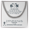 Cuban Link Necklace - To My Baseball Son, You Are Loved For Who You Are - Athlete's Gift Shop