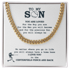 Cuban Link Necklace - To My Baseball Son, You Are Loved For Who You Are - Athlete's Gift Shop