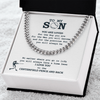 Cuban Link Necklace - To My Baseball Son, You Are Loved For Who You Are - Athlete's Gift Shop
