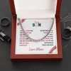 Cuban Link Necklace - To My Baseball Son, You are Loved, Love Mom - Athlete's Gift Shop