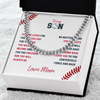 Cuban Link Necklace - To My Baseball Son, You are Loved, Love Mom - Athlete's Gift Shop