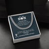 Cuban Link Necklace - To My Baseball Son, You Are Loved, To the Centerfield - Athlete's Gift Shop