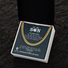 Cuban Link Necklace - To My Baseball Son, You Are Loved, To the Centerfield - Athlete's Gift Shop