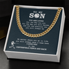 Cuban Link Necklace - To My Baseball Son, You Are Loved, To the Centerfield - Athlete's Gift Shop