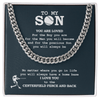 Cuban Link Necklace - To My Baseball Son, You Are Loved, To the Centerfield - Athlete's Gift Shop