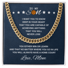 Cuban Link Necklace - To My Basketball Son, Win or Learn, Love Mom - Athlete's Gift Shop