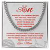 Cuban Link Necklace - To My Cycling Son, Enjoy the Ride, Love Mom - Athlete's Gift Shop