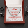 Cuban Link Necklace - To My Cycling Son, Enjoy the Ride, Love Mom - Athlete's Gift Shop