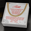 Cuban Link Necklace - To My Cycling Son, Enjoy the Ride, Love Mom - Athlete's Gift Shop