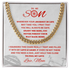 Cuban Link Necklace - To My Cycling Son, Enjoy the Ride, Love Mom - Athlete's Gift Shop