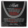 Cuban Link Necklace - To My Cycling Son, Life is a Journey, Love Mom - Athlete's Gift Shop