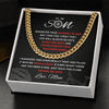Cuban Link Necklace - To My Cycling Son, Life is a Journey, Love Mom - Athlete's Gift Shop