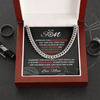 Cuban Link Necklace - To My Cycling Son, Life is a Journey, Love Mom - Athlete's Gift Shop