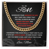 Cuban Link Necklace - To My Cycling Son, Life is a Journey, Love Mom - Athlete's Gift Shop