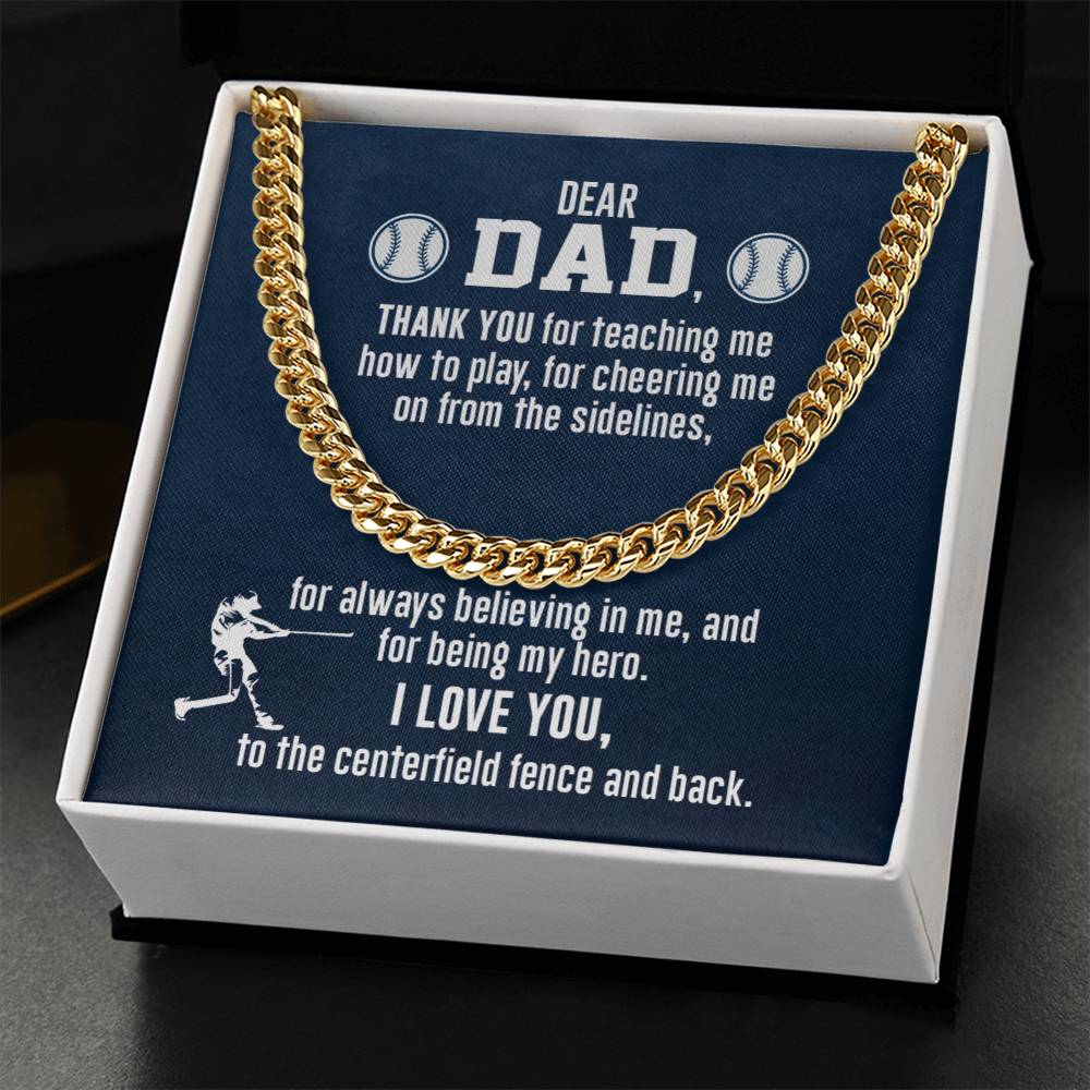 Cuban Link Necklace - To My Dad, Thank You - Athlete's Gift Shop