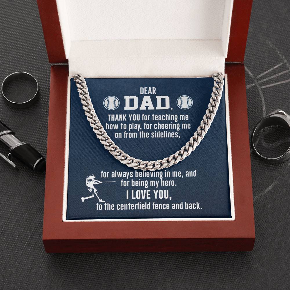 Cuban Link Necklace - To My Dad, Thank You - Athlete's Gift Shop