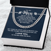 Cuban Link Necklace - To My Football Man, Love to the End Zone - Athlete's Gift Shop