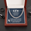 Cuban Link Necklace - To My Football Son, 1 Fan, Love Dad - Athlete's Gift Shop
